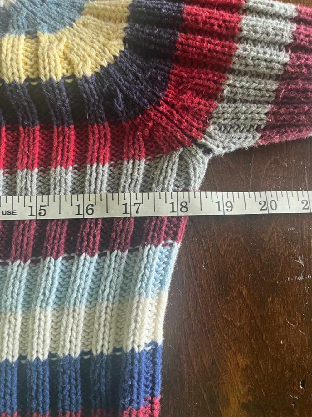 Y2K 90s Vintage Next Era Cotton Blend Crazy Stripe Turtleneck Sweater M - Picture 3 of 4